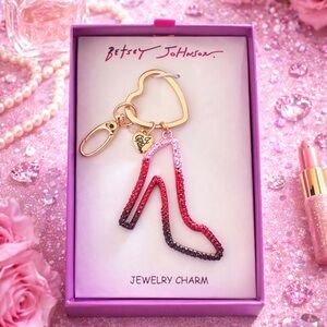 Betsey Johnson Red and Pink Shoe Keychain